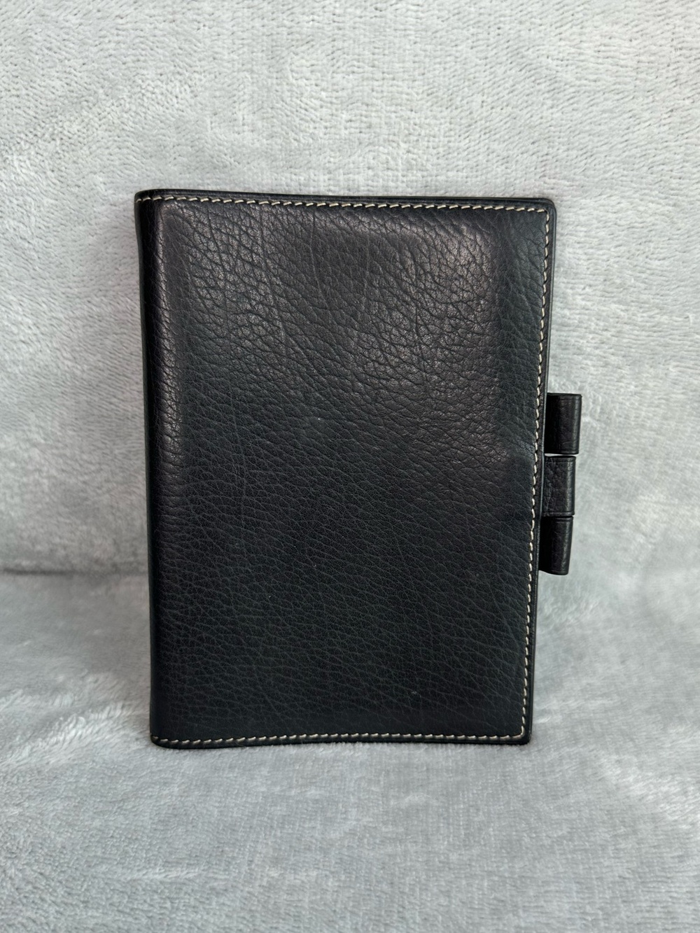 Hermès Navy Leather Passport Holder Cover Travel Wallet w/ Legit App COA